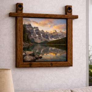 Handmade Wooden Frame with Rings